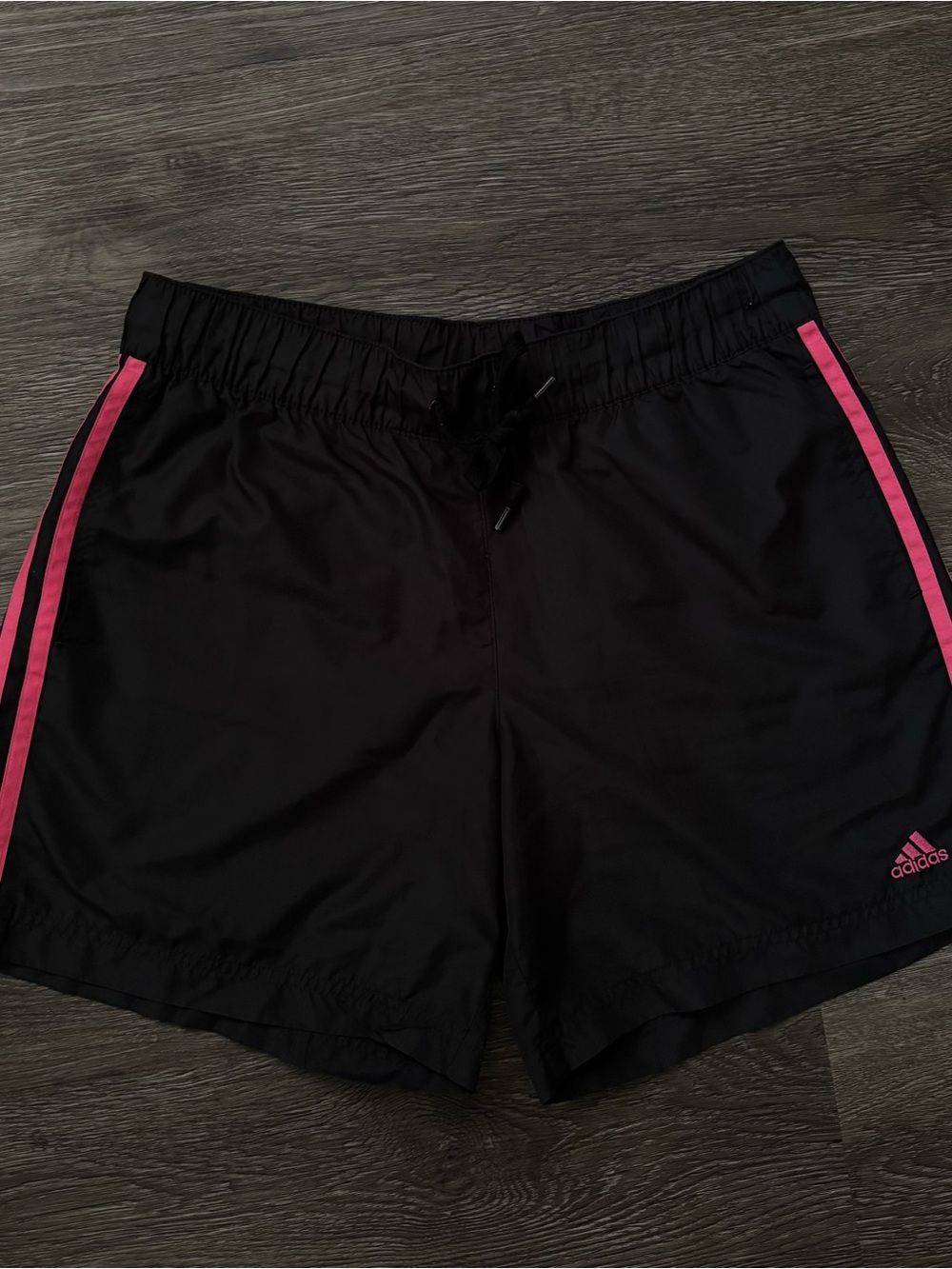 adidas Women’s Black Shorts with Pink Side Stripes